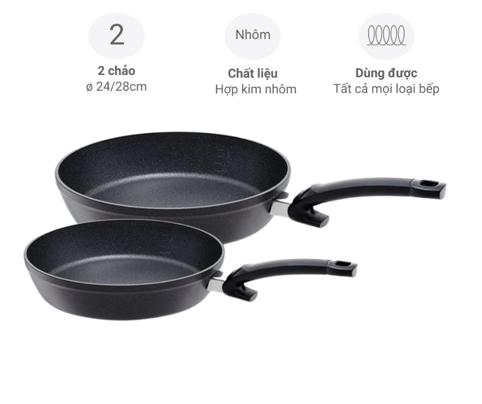 Chảo Đức chống dính phù hợp cho nhiều món ăn.