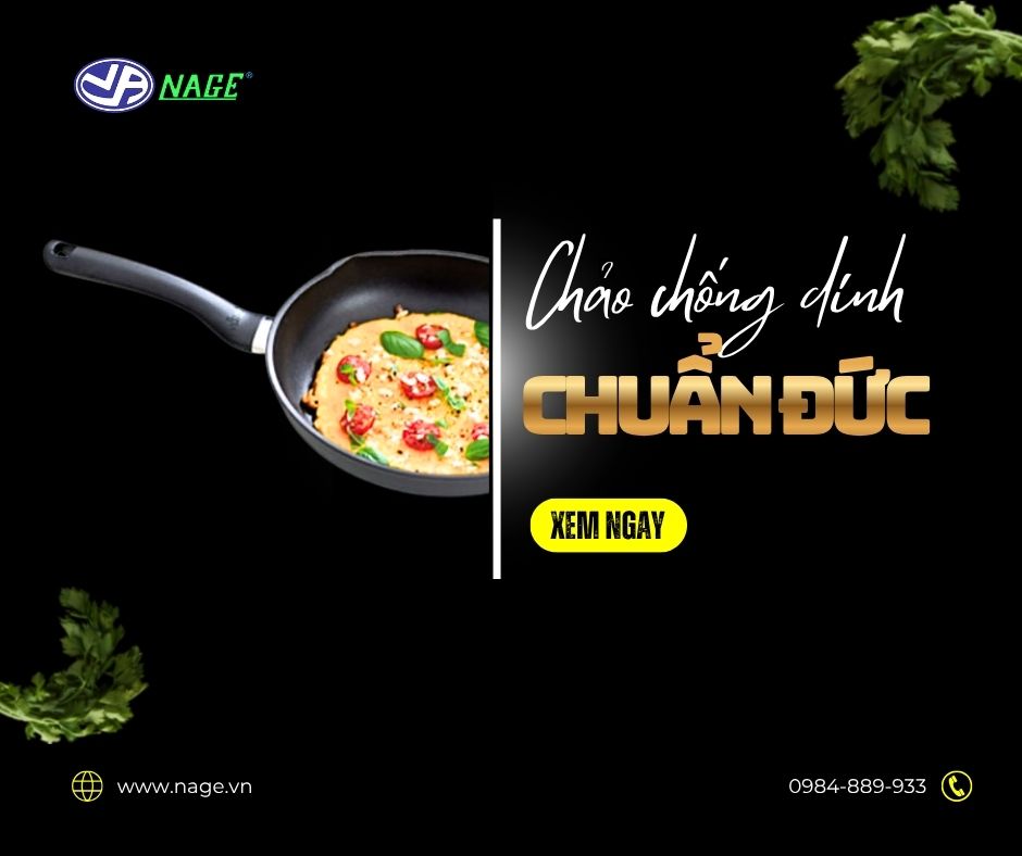 Chảo Đức chống dính dẫn nhiệt nhanh và đều.