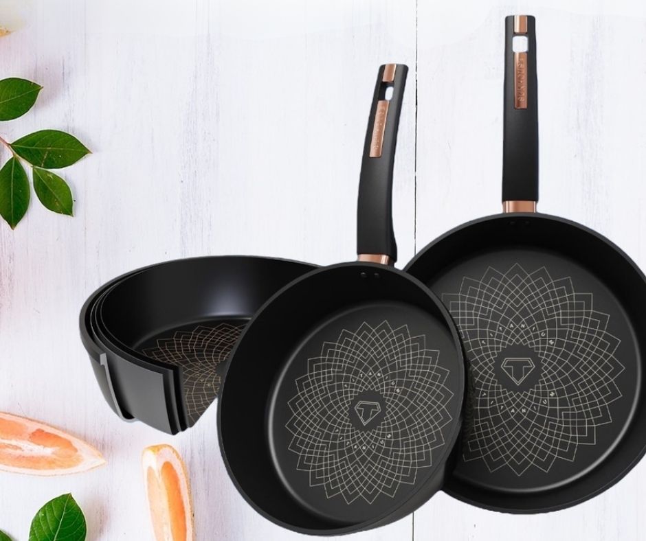 Chảo chống dính phủ lớp Titan bền đẹp, chống trầy xước hiệu quả