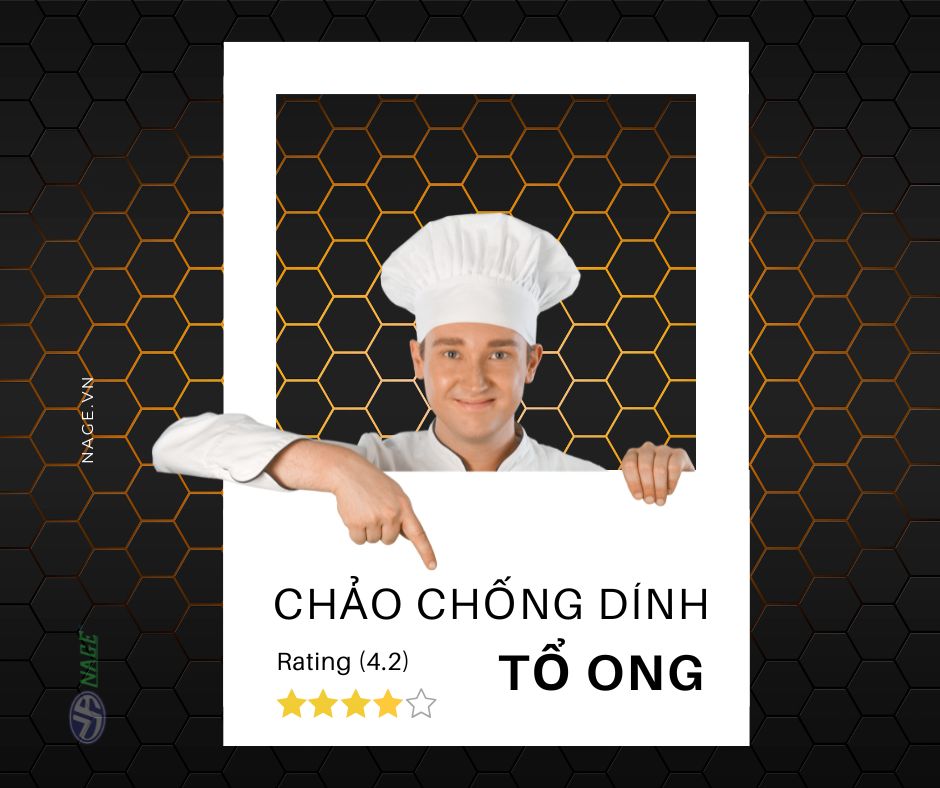 Thiết kế hình tổ ong giúp phân bố nhiệt đều và bảo vệ lớp phủ chống dính.