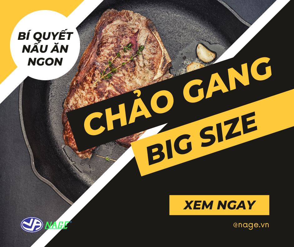 Chảo gang dày chống dính cỡ lớn giúp giữ nhiệt tốt và nấu ăn ngon hơn