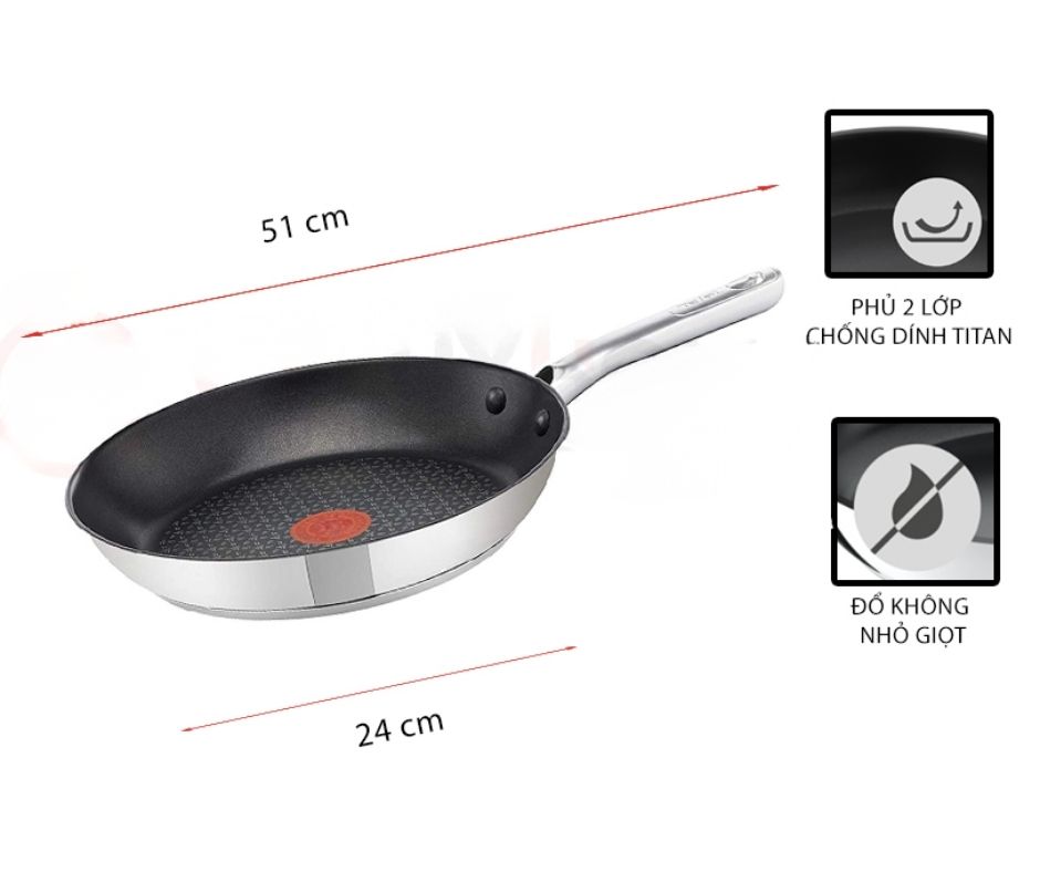 Chảo Titan chống dính tự nhiên, an toàn cho sức khỏe